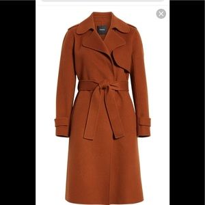 Theory cashmere wool blend coat in caramel